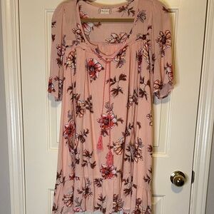 Altar'd State Pink Floral Midi Dress